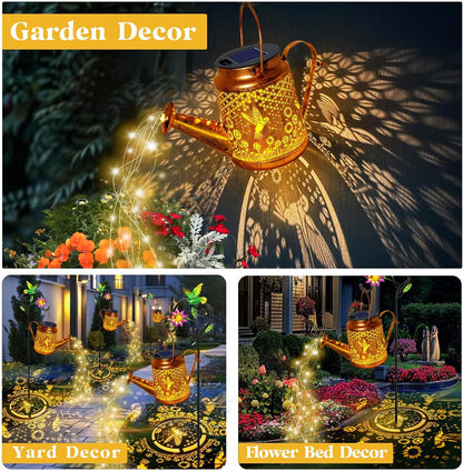 Solar Watering Can with Lights, Birthday Gifts for Mom Women Mother's Day, Outdoor Garden Decor Sunflower Solar Garden Lights for Outdoor Pathway Yard Lawn Patio, Waterproof Gardening Decorations