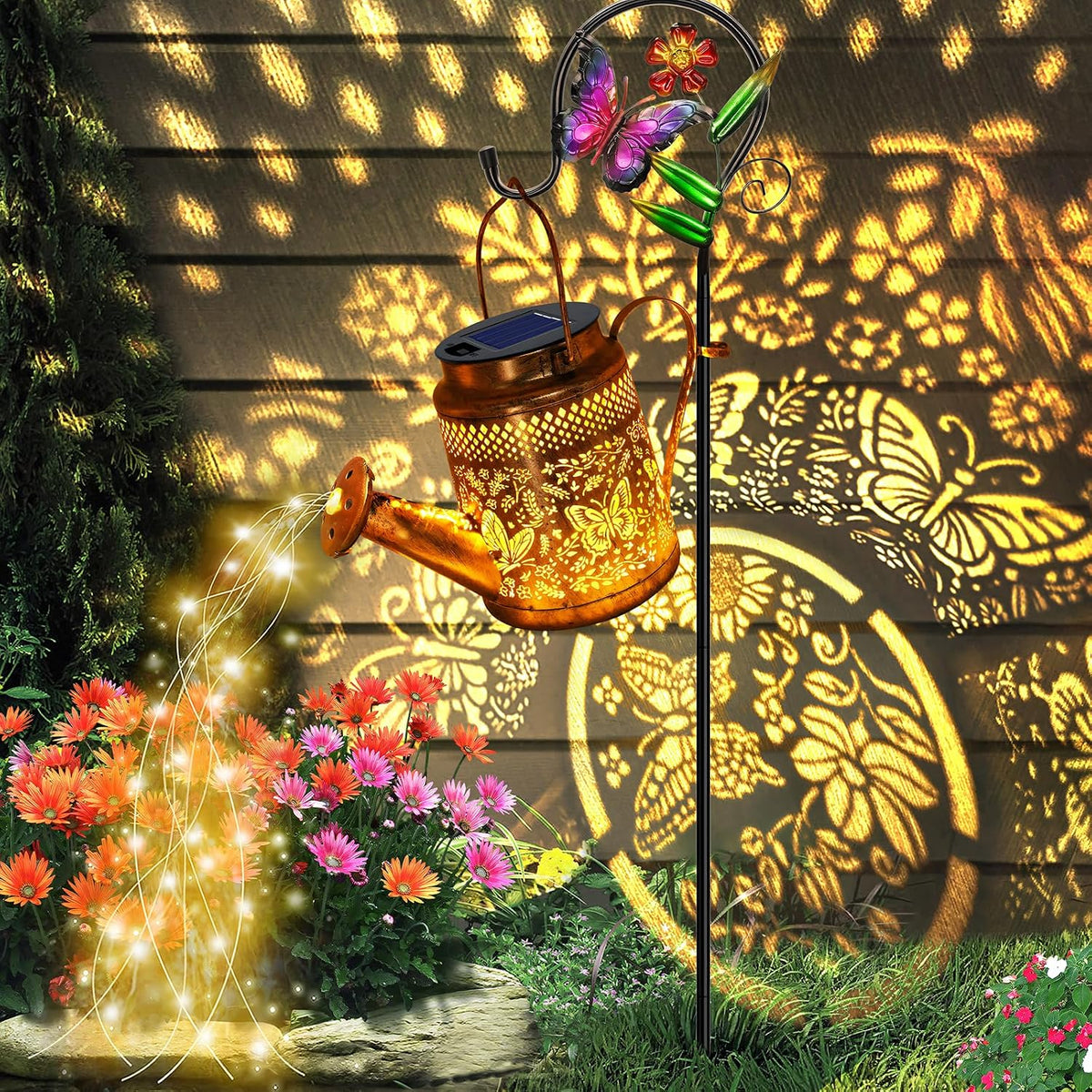 Solar Watering Can with Lights, Birthday Gifts for Mom Women Mother's Day, Outdoor Garden Decor Sunflower Solar Garden Lights for Outdoor Pathway Yard Lawn Patio, Waterproof Gardening Decorations