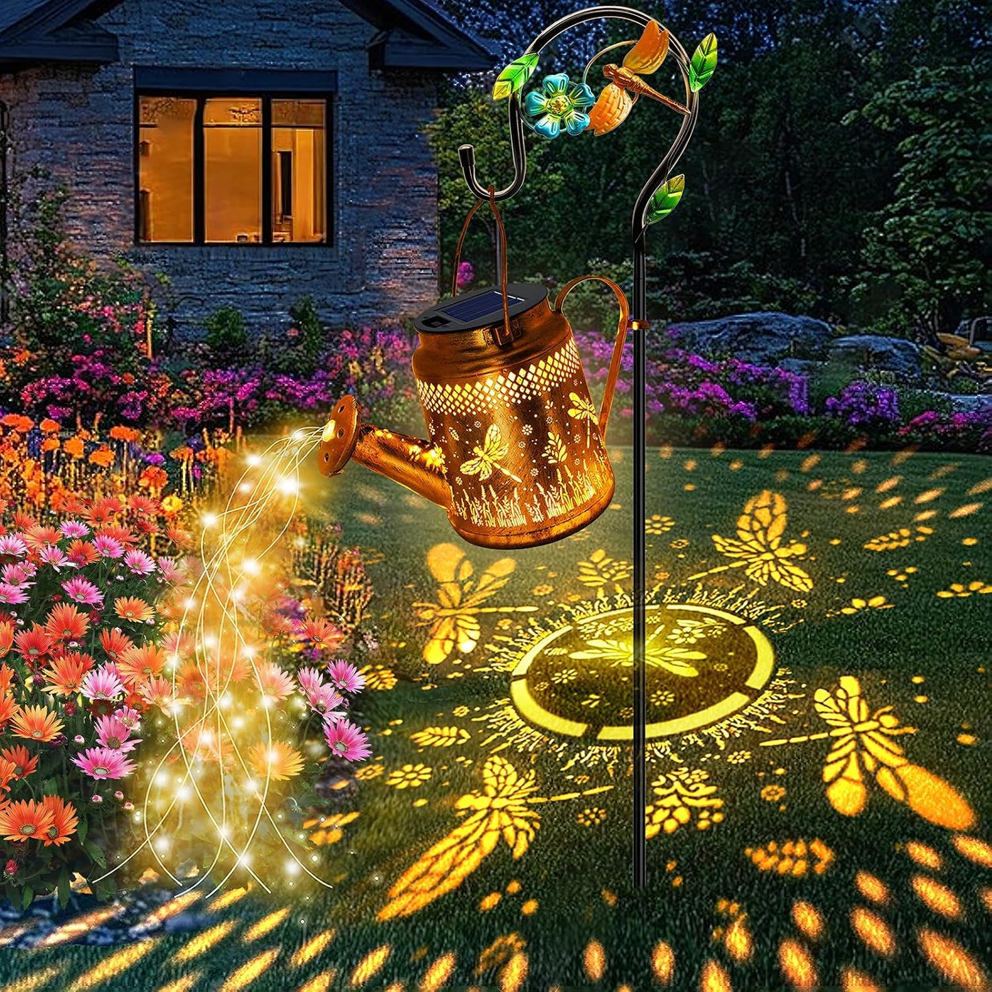 Solar Watering Can with Lights, Birthday Gifts for Mom Women Mother's Day, Outdoor Garden Decor Sunflower Solar Garden Lights for Outdoor Pathway Yard Lawn Patio, Waterproof Gardening Decorations