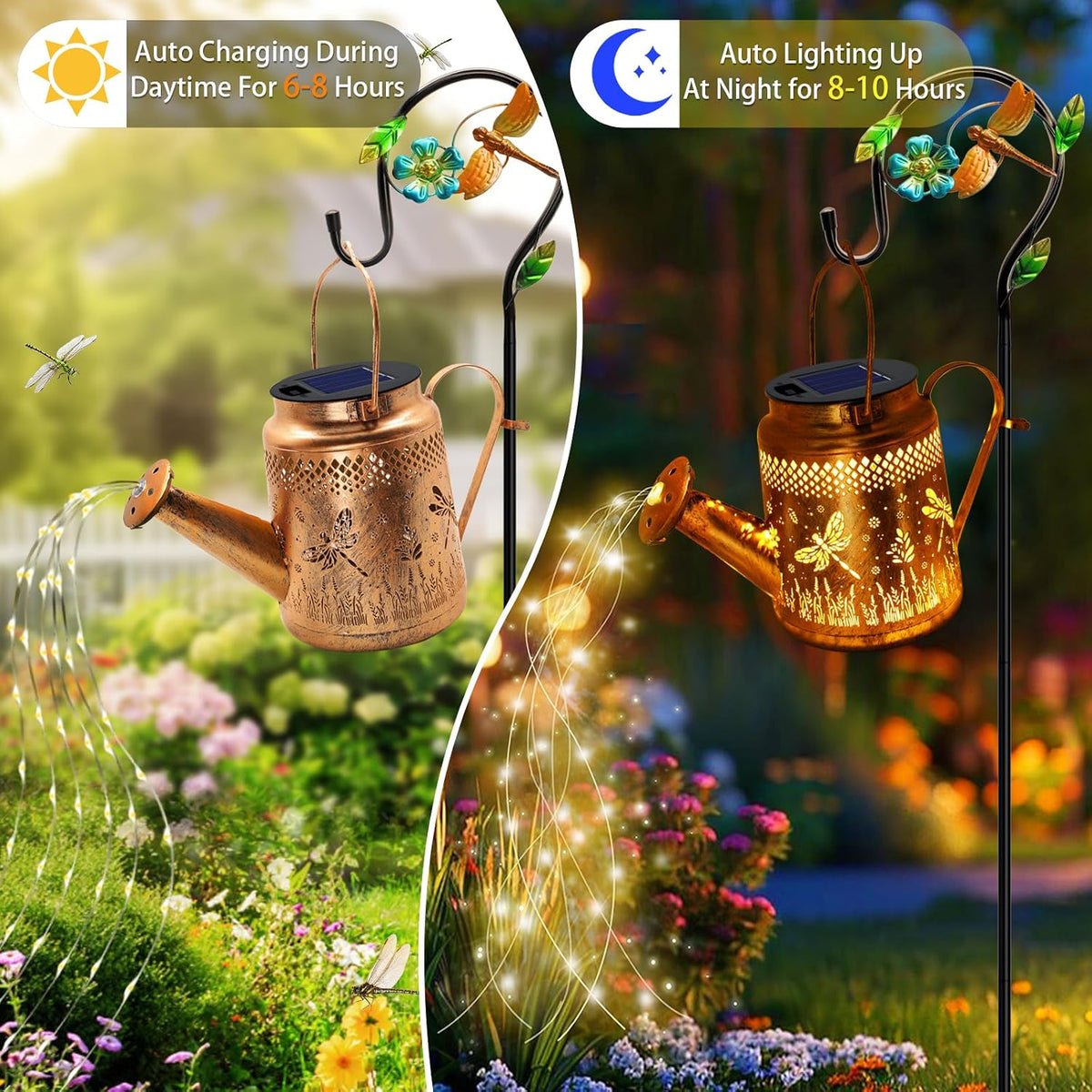 Solar Watering Can with Lights, Birthday Gifts for Mom Women Mother's Day, Outdoor Garden Decor Sunflower Solar Garden Lights for Outdoor Pathway Yard Lawn Patio, Waterproof Gardening Decorations