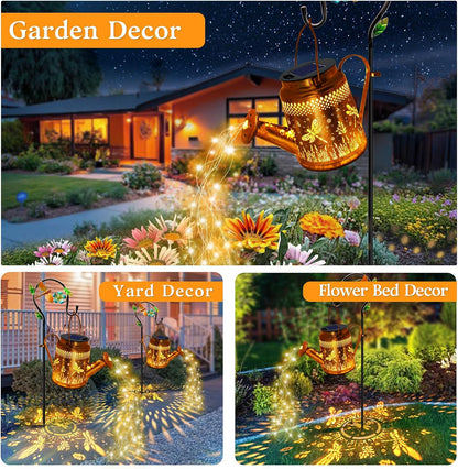 Solar Watering Can with Lights, Birthday Gifts for Mom Women Mother's Day, Outdoor Garden Decor Sunflower Solar Garden Lights for Outdoor Pathway Yard Lawn Patio, Waterproof Gardening Decorations