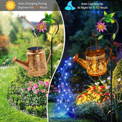 Solar Watering Can with Lights, Birthday Gifts for Mom Women Mother's Day, Outdoor Garden Decor Sunflower Solar Garden Lights for Outdoor Pathway Yard Lawn Patio, Waterproof Gardening Decorations