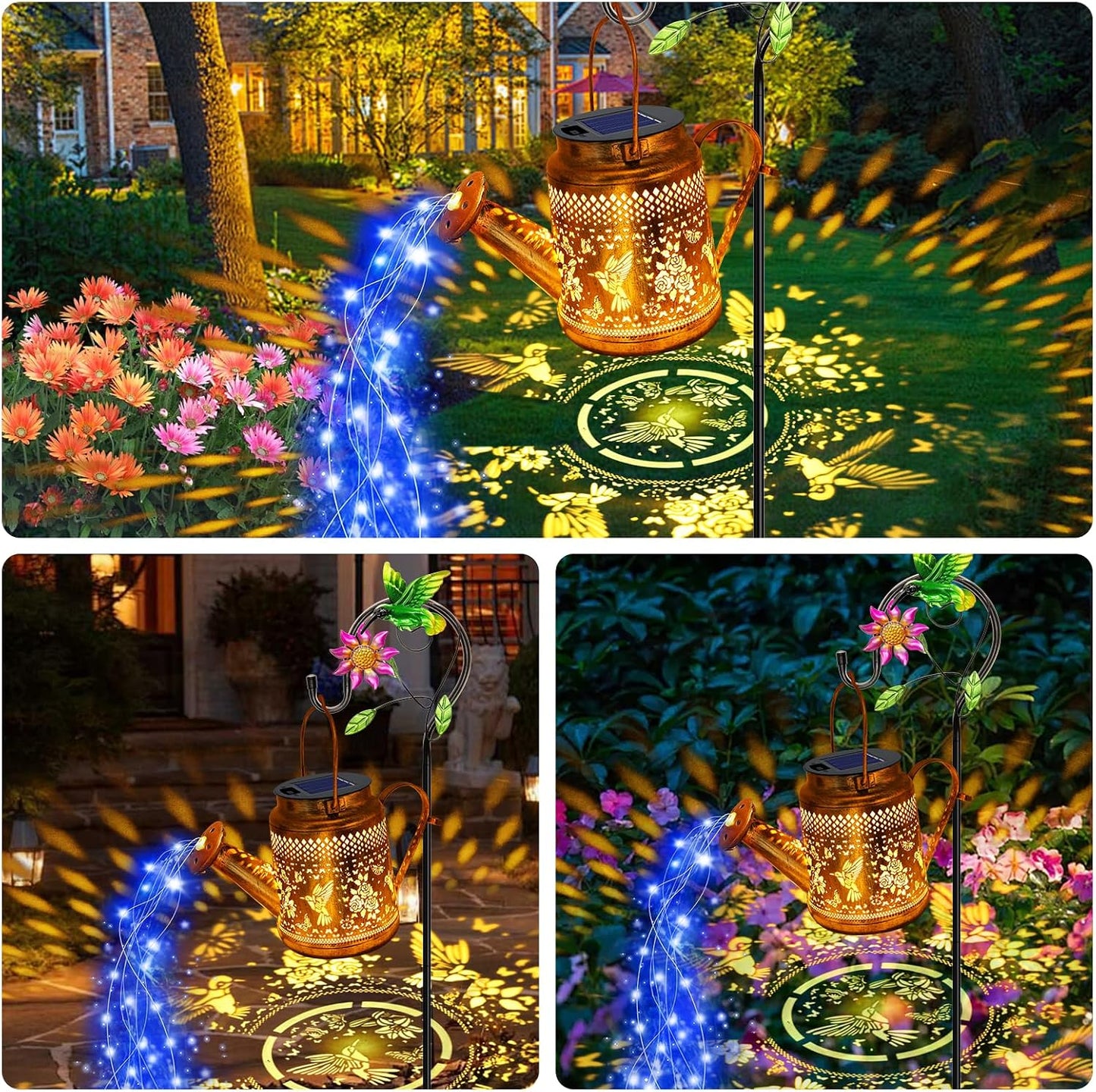 Solar Watering Can with Lights, Birthday Gifts for Mom Women Mother's Day, Outdoor Garden Decor Sunflower Solar Garden Lights for Outdoor Pathway Yard Lawn Patio, Waterproof Gardening Decorations