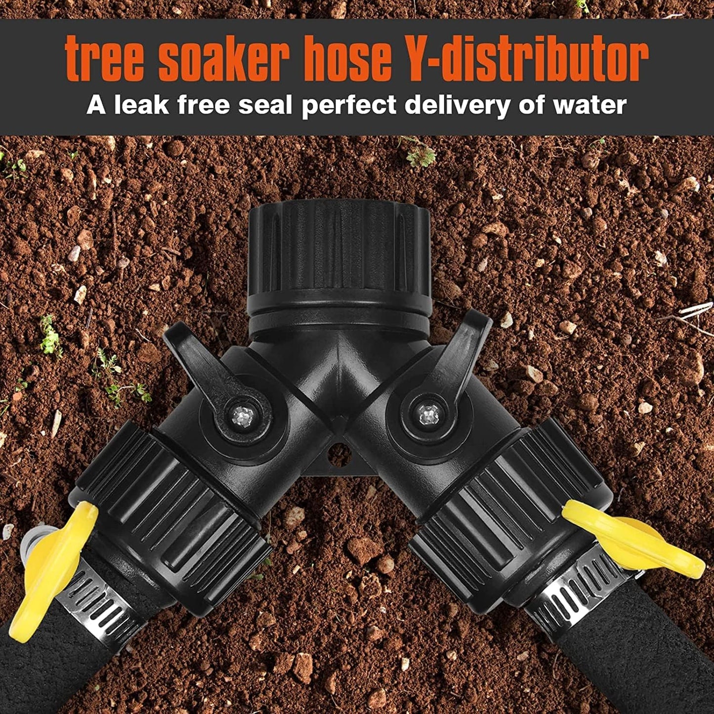 10FT 1/2-Inch Soaker Hose for Trees, Garden Soaker Hose Ring with Y Splitter,Leak-Resistant Watering System