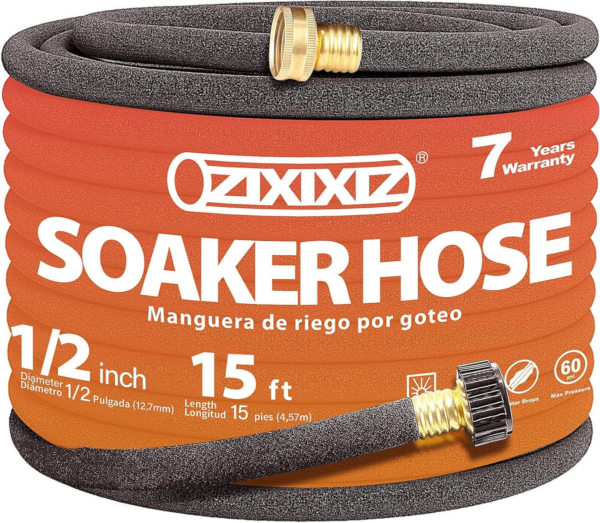10FT 1/2-Inch Soaker Hose for Trees, Garden Soaker Hose Ring with Y Splitter,Leak-Resistant Watering System