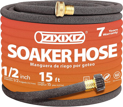 10FT 1/2-Inch Soaker Hose for Trees, Garden Soaker Hose Ring with Y Splitter,Leak-Resistant Watering System