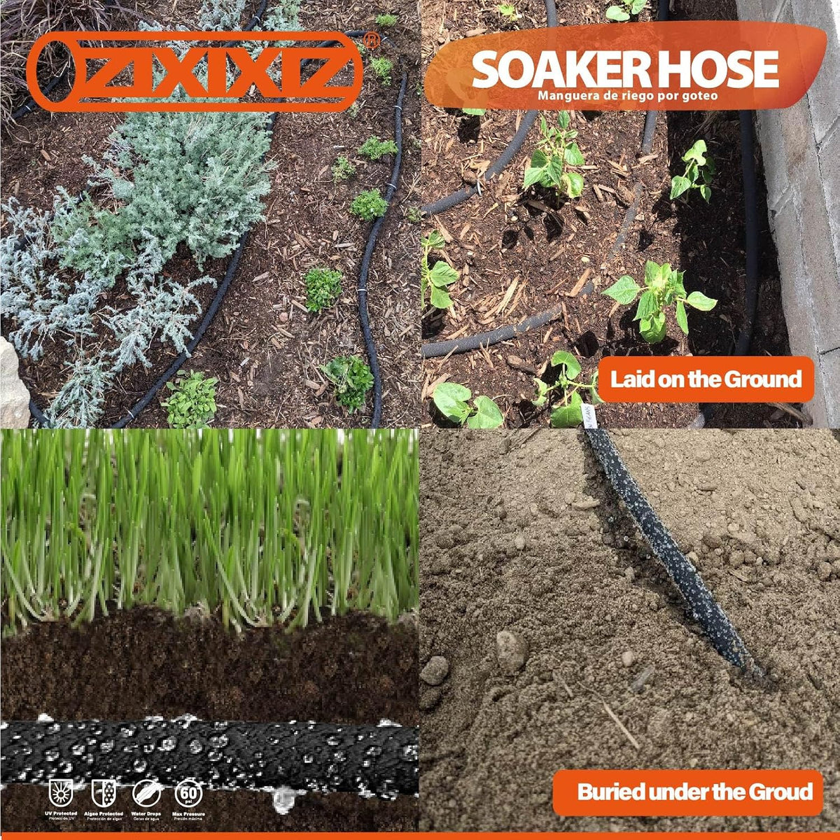 10FT 1/2-Inch Soaker Hose for Trees, Garden Soaker Hose Ring with Y Splitter,Leak-Resistant Watering System