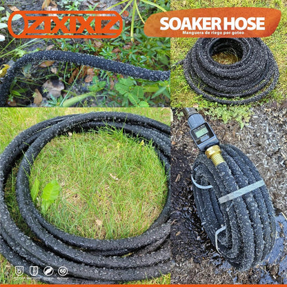 10FT 1/2-Inch Soaker Hose for Trees, Garden Soaker Hose Ring with Y Splitter,Leak-Resistant Watering System