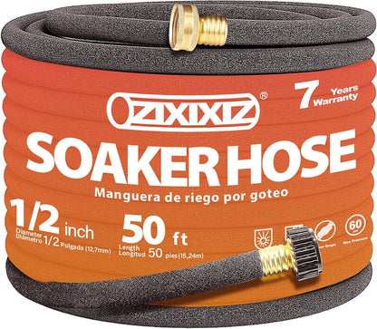 10FT 1/2-Inch Soaker Hose for Trees, Garden Soaker Hose Ring with Y Splitter,Leak-Resistant Watering System