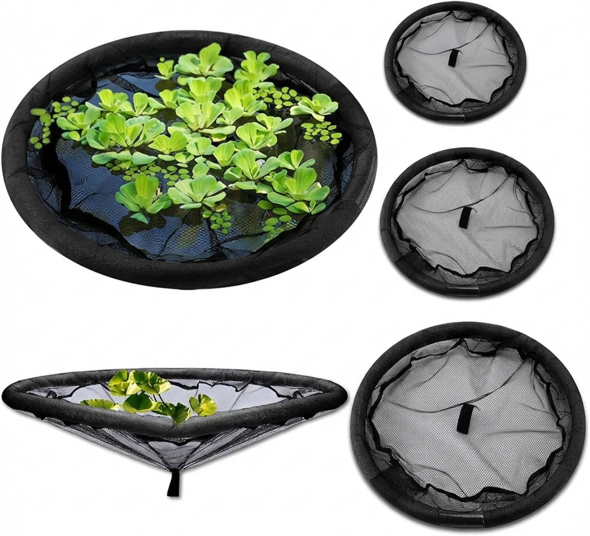 3 Pack Floating Plant Barrier Floating Island Plant Protector, Flora Fish Barrier for Garden Water Features Pond Protection(35/32/24 Inches)