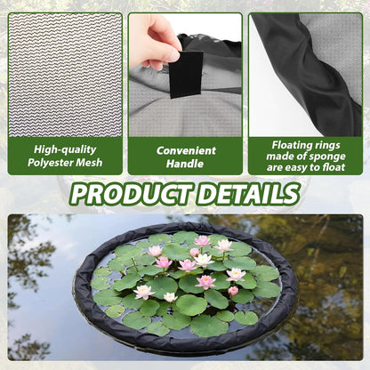 3 Pack Floating Plant Barrier Floating Island Plant Protector, Flora Fish Barrier for Garden Water Features Pond Protection(35/32/24 Inches)