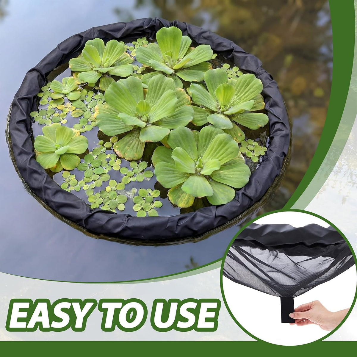 3 Pack Floating Plant Barrier Floating Island Plant Protector, Flora Fish Barrier for Garden Water Features Pond Protection(35/32/24 Inches)