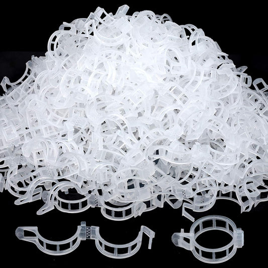 300 PCS Plant Support Clips, Plastic Garden Plant Ties, Tomato Clips Trellis for Tomato Cucumber Flower Squash Vine, 1” Inner Diameter for Climbing Plants