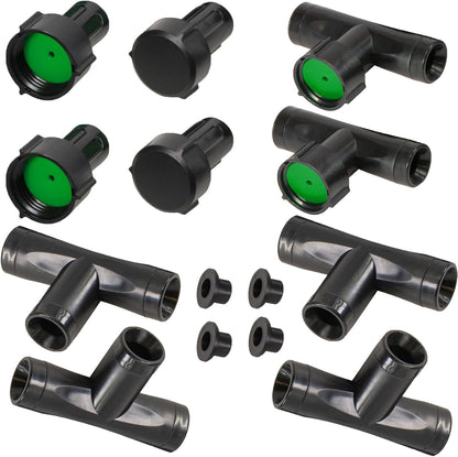 é Fittings for 1/2" Soaker Hose and Garden Hose, Repair Fitting Kit include Female Connector& Male Connector & Straight Connector&Two-way Valve Connectors(1/2 fittings kit).