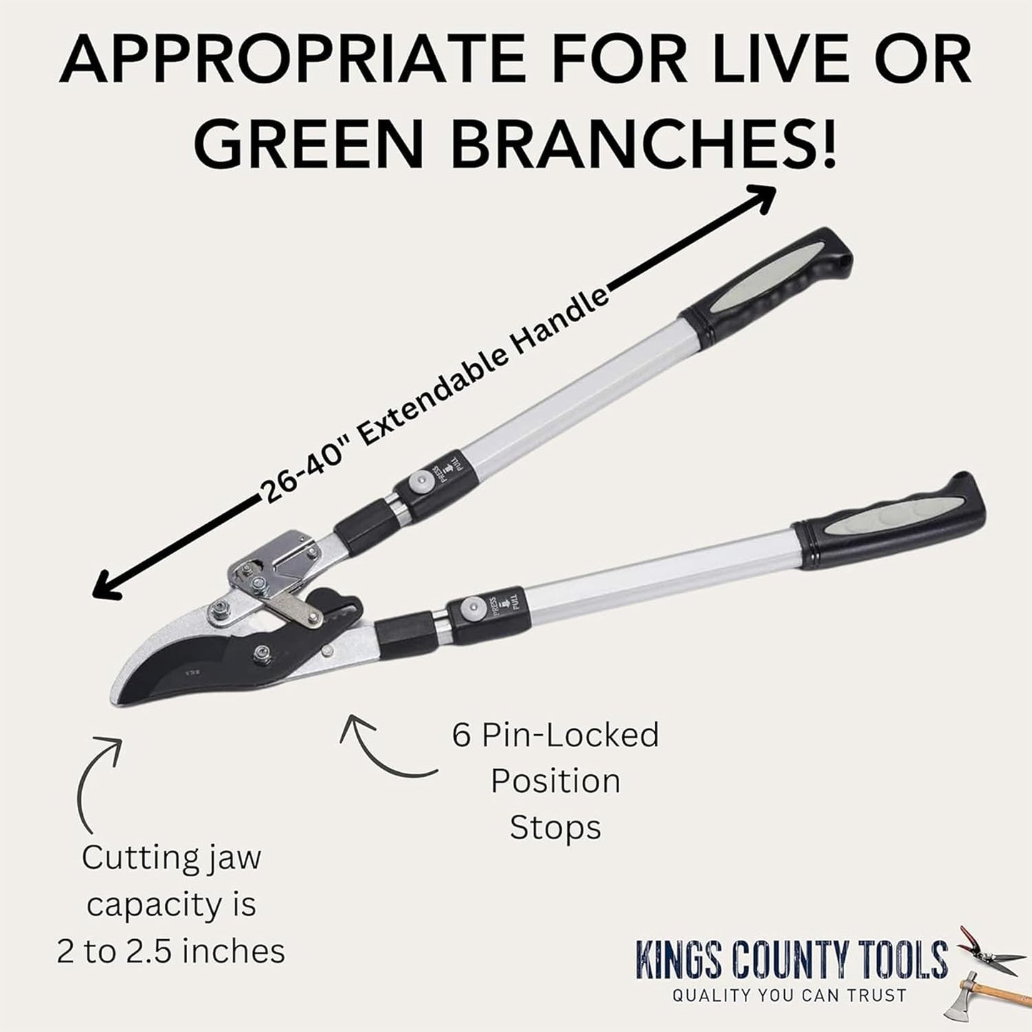 Tree Trimmer Loppers with 26" - 40" Long Handles