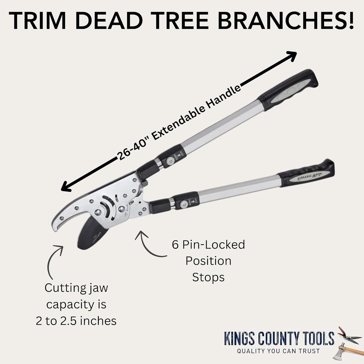 Tree Trimmer Loppers with 26" - 40" Long Handles