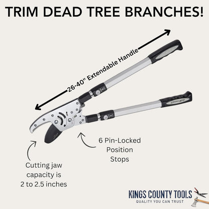 Tree Trimmer Loppers with 26" - 40" Long Handles