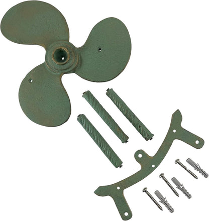 Sun Face Garden Hose Holder, 12 Inch Diameter Verdigris Green Cast Iron
