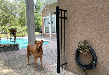 Sun Face Garden Hose Holder, 12 Inch Diameter Verdigris Green Cast Iron