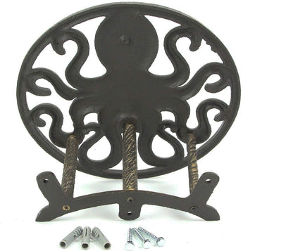 Sun Face Garden Hose Holder, 12 Inch Diameter Verdigris Green Cast Iron