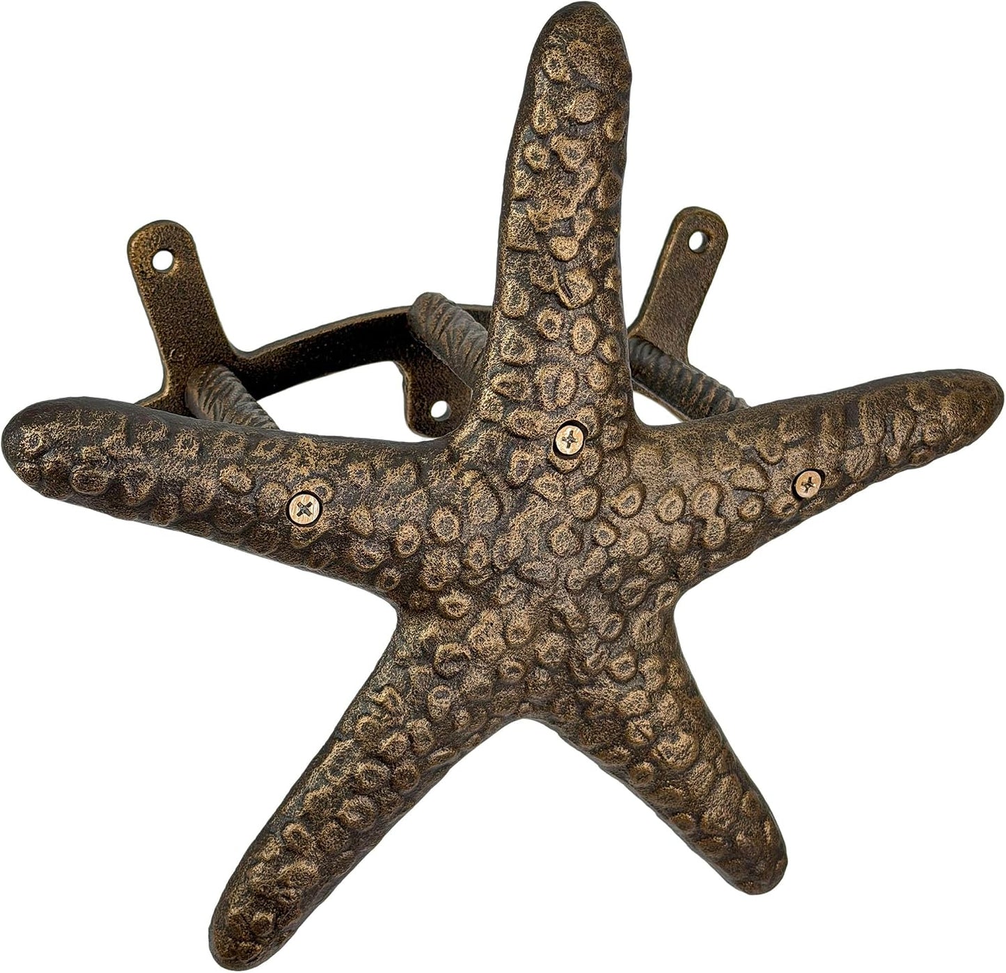 Sun Face Garden Hose Holder, 12 Inch Diameter Verdigris Green Cast Iron