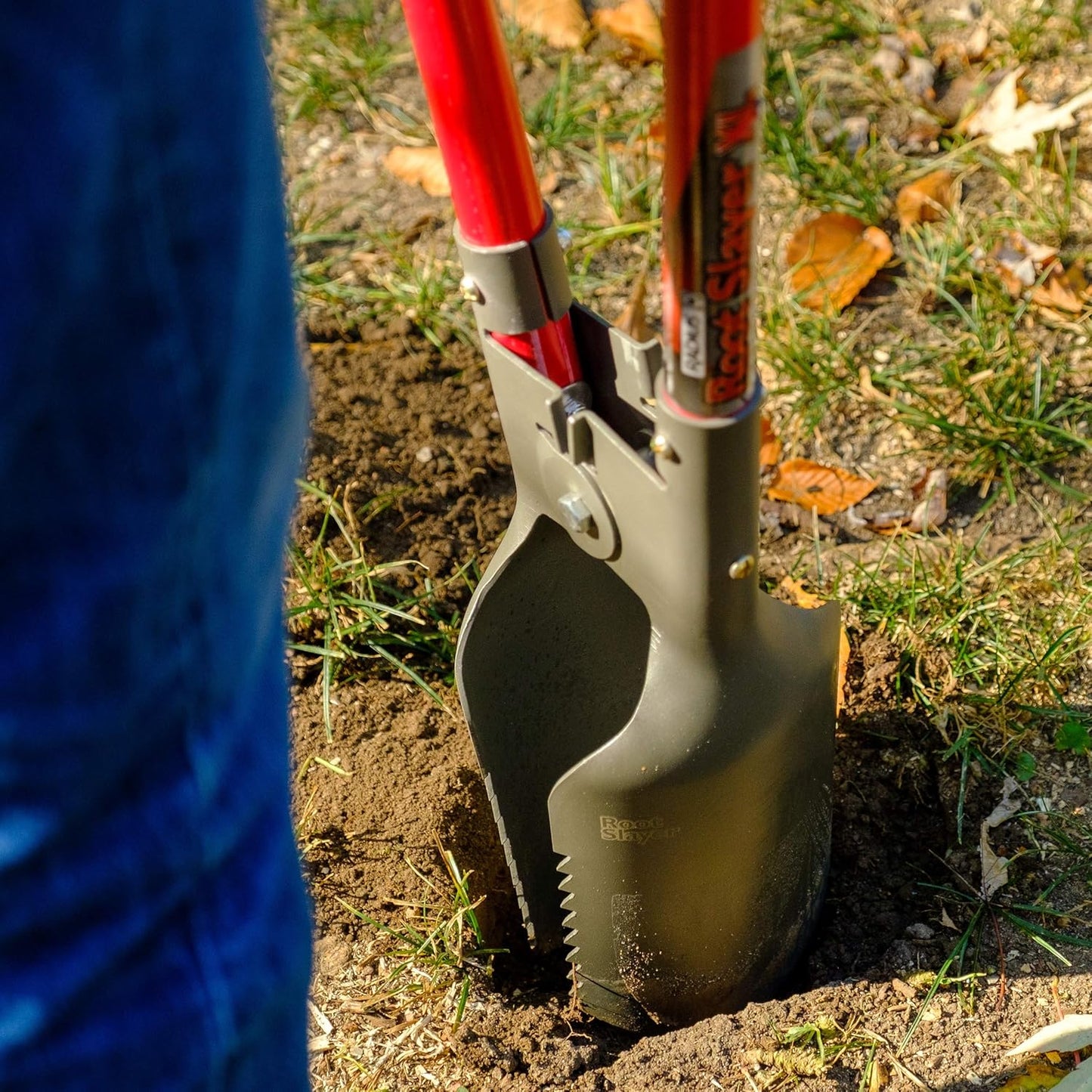 Root Slayer 23011 XL Caprock Garden Spade/Digger, Red