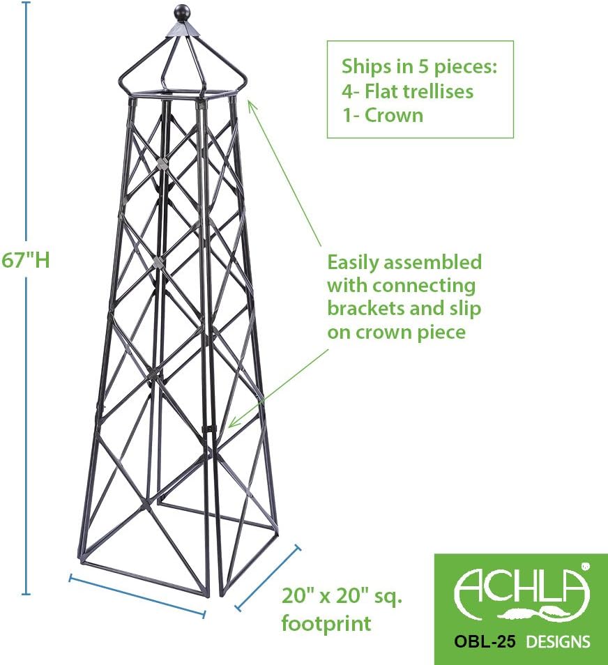 Achla Designs Lattice Obelisk Garden Trellis