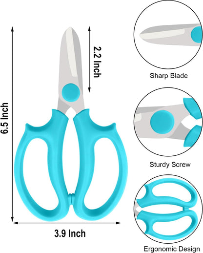 Flower Scissors - 4 Pcs Stainless Steel Flower Shears, Garden Plant Floral Shears for Fresh Flowers Stems (Blue, Green, Pink, Violet)