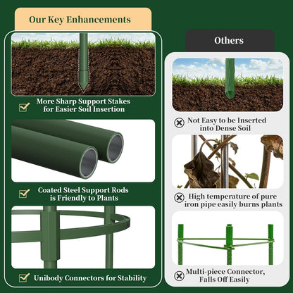 6 Pack Tomato Cages for Garden, 49" Tall Adjustable Heavy Duty Rust Resistant Tomato Trellis, with Upgraded Coupler for Raised Beds & Pots, Plant Stakes and Supports for Climbing Vegetables, Flowers