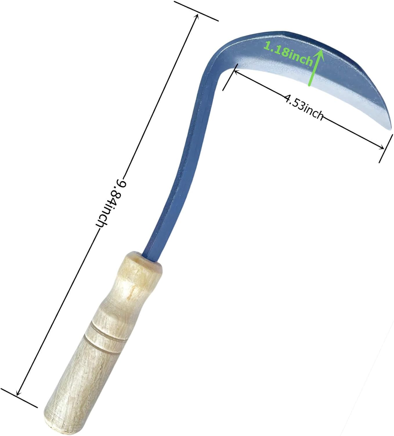 Gardening Hand Tools, Garden Hoe for Weeding, Japanese Weeding Sickle, Left Hand Scythe Tool for Grass Cutting