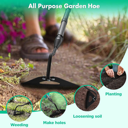 Hoe Garden Tool with 70Inch Long Handle, Heavy Duty Garden Hoes for Weeding Loosening Soil Digging Planting Ridging, Handy Hoe Gardening Tools Weeding Hoe