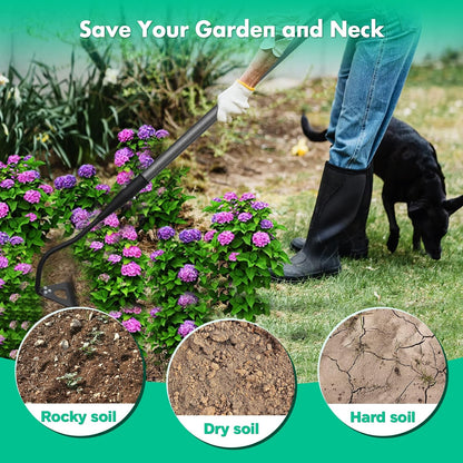 Hoe Garden Tool with 70Inch Long Handle, Heavy Duty Garden Hoes for Weeding Loosening Soil Digging Planting Ridging, Handy Hoe Gardening Tools Weeding Hoe