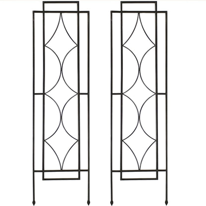 Sunnydaze 48" Black Metal Garden Trellis for Climbing Plants, 2-Pack