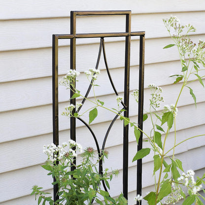 Sunnydaze 48" Black Metal Garden Trellis for Climbing Plants, 2-Pack