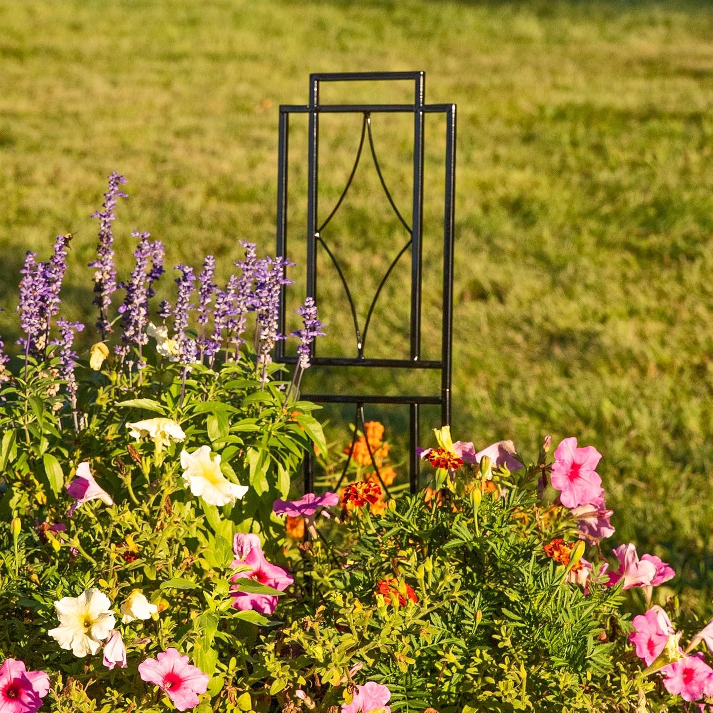 Sunnydaze 48" Black Metal Garden Trellis for Climbing Plants, 2-Pack