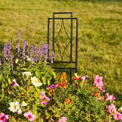 Sunnydaze 48" Black Metal Garden Trellis for Climbing Plants, 2-Pack