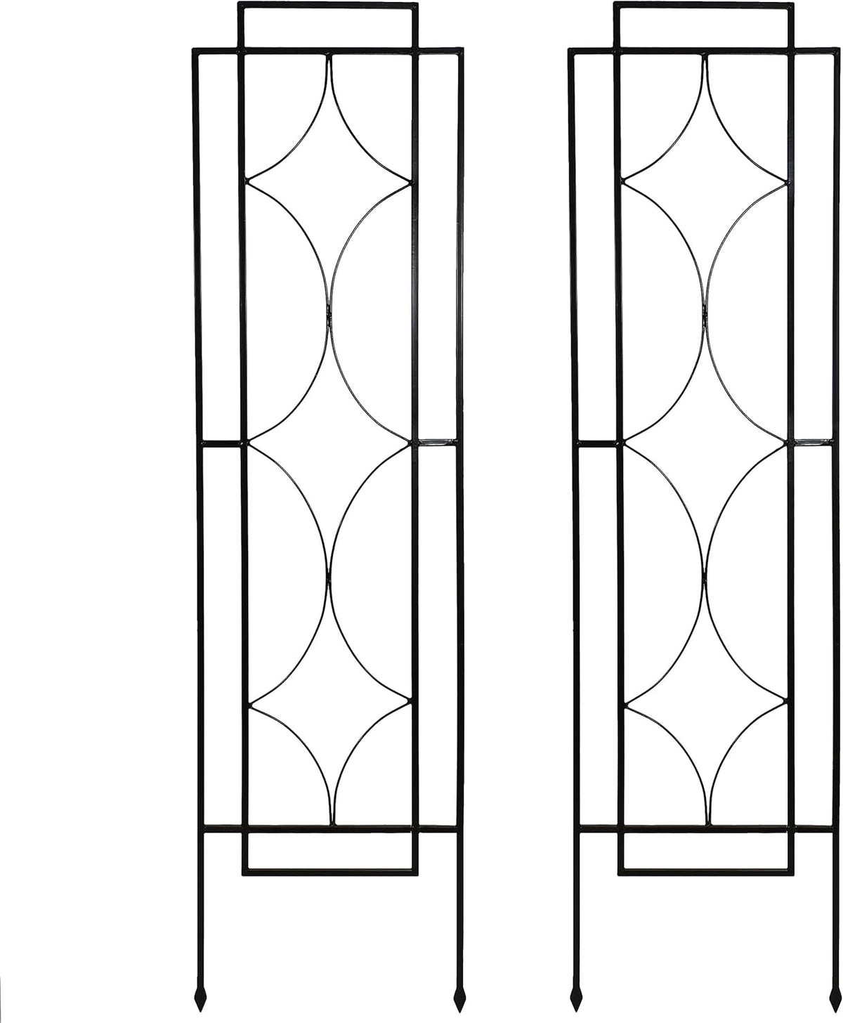Sunnydaze 48" Black Metal Garden Trellis for Climbing Plants, 2-Pack