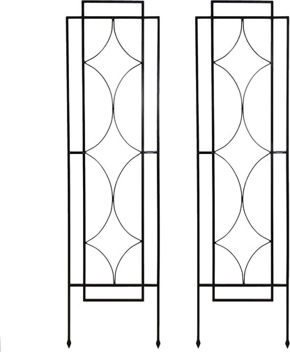 Sunnydaze 48" Black Metal Garden Trellis for Climbing Plants, 2-Pack