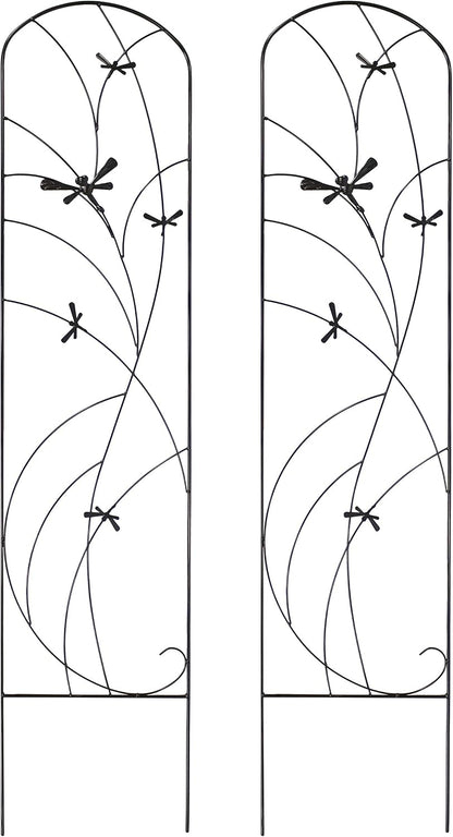 Sunnydaze 48" Black Metal Garden Trellis for Climbing Plants, 2-Pack