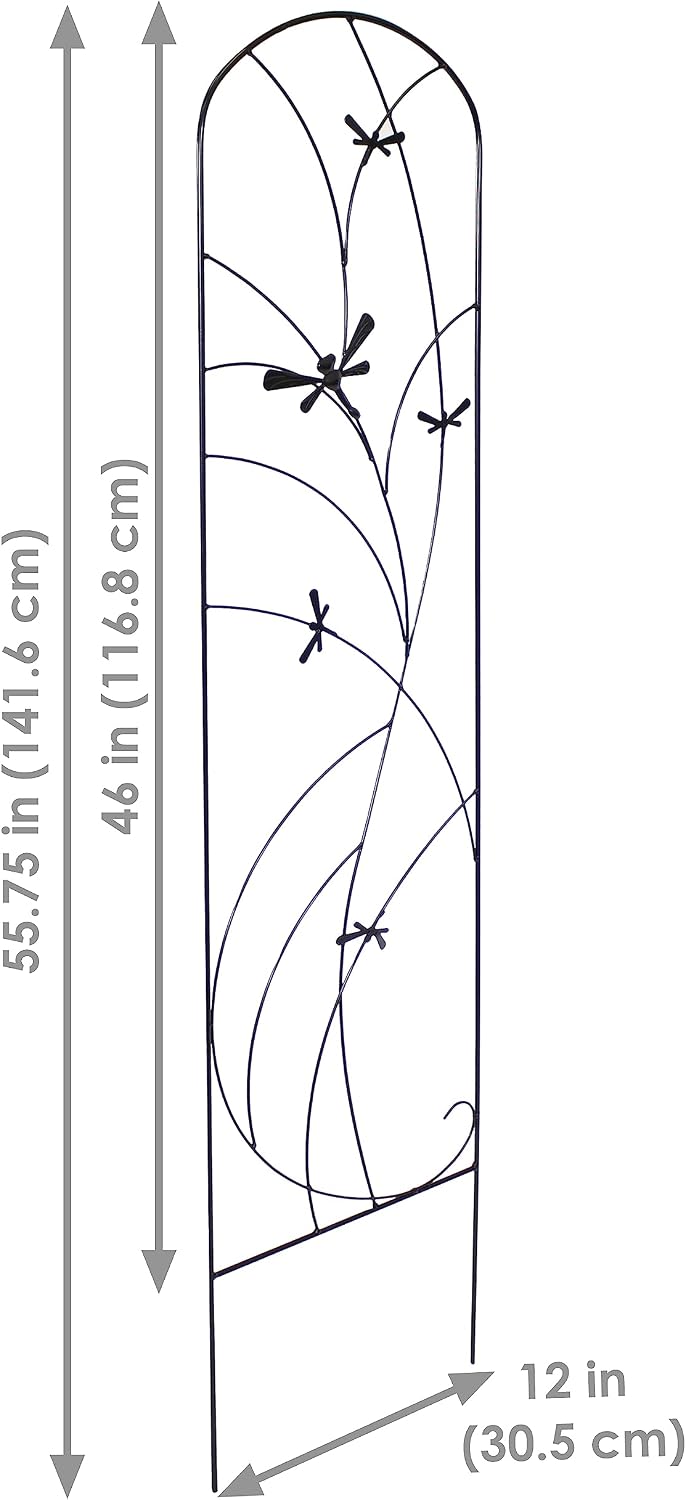Sunnydaze 48" Black Metal Garden Trellis for Climbing Plants, 2-Pack
