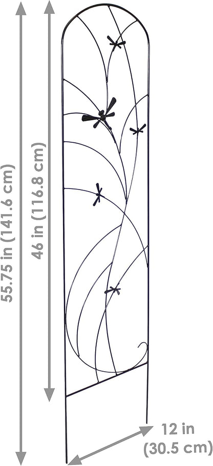 Sunnydaze 48" Black Metal Garden Trellis for Climbing Plants, 2-Pack