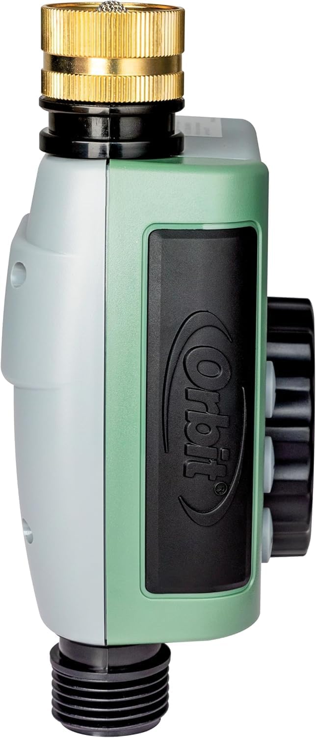 One Outlet Single-Dial Hose Faucet Timer - Easy Programmable - For Garden Watering System - LCD Hose Timer with Adjustable Watering Schedule - 62056