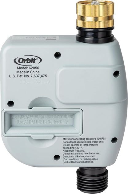 One Outlet Single-Dial Hose Faucet Timer - Easy Programmable - For Garden Watering System - LCD Hose Timer with Adjustable Watering Schedule - 62056