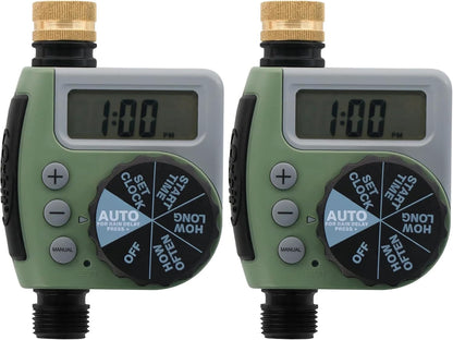 One Outlet Single-Dial Hose Faucet Timer - Easy Programmable - For Garden Watering System - LCD Hose Timer with Adjustable Watering Schedule - 62056