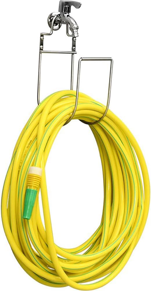 Stainless Steel Hose Holder Wall Mount- Wall Mount Garden Hose Hook for Outside, Sturdy Water Hose Holders for Garage, Vacuum Lines and Extension Cords