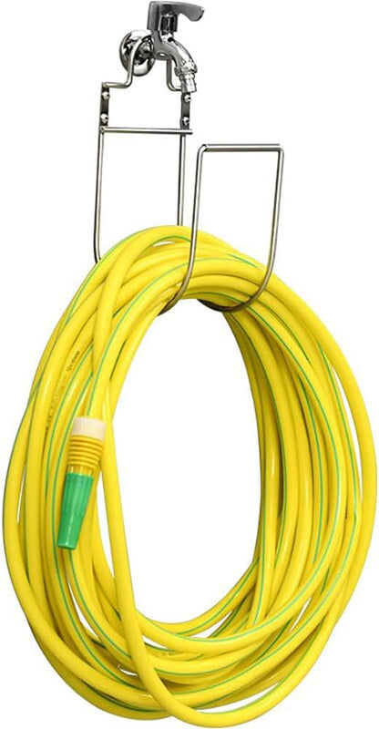Stainless Steel Hose Holder Wall Mount- Wall Mount Garden Hose Hook for Outside, Sturdy Water Hose Holders for Garage, Vacuum Lines and Extension Cords