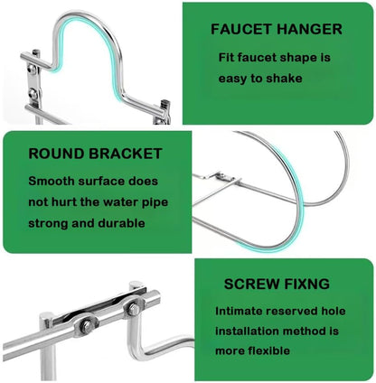 Stainless Steel Hose Holder Wall Mount- Wall Mount Garden Hose Hook for Outside, Sturdy Water Hose Holders for Garage, Vacuum Lines and Extension Cords