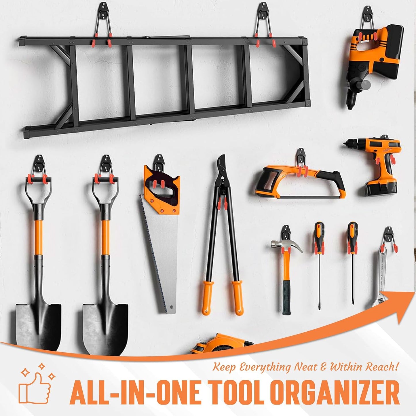 Garage Hooks, 20 Pack Wall Storage Hooks for Bike, Ladder and Tools