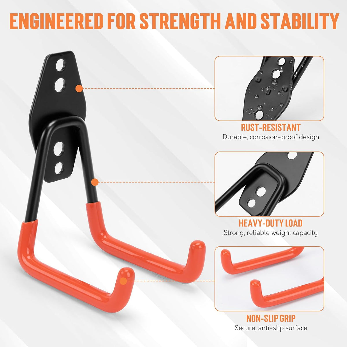 Garage Hooks, 20 Pack Wall Storage Hooks for Bike, Ladder and Tools