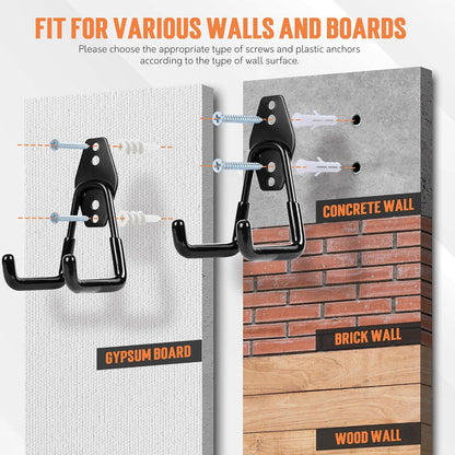 Garage Hooks, 20 Pack Wall Storage Hooks for Bike, Ladder and Tools
